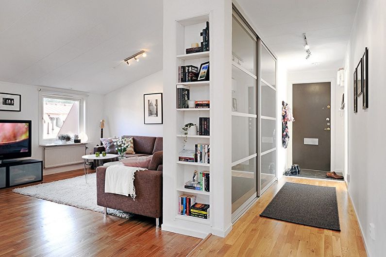 Layout of a one-room apartment - photo
