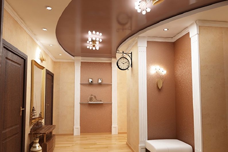 Corridor Design in the Apartment - Ceiling Finish