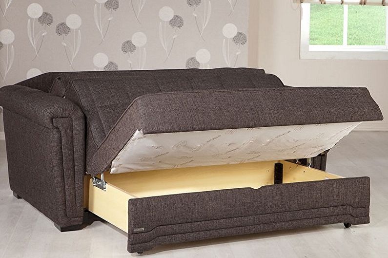How to choose a sofa accordion - The presence of a box