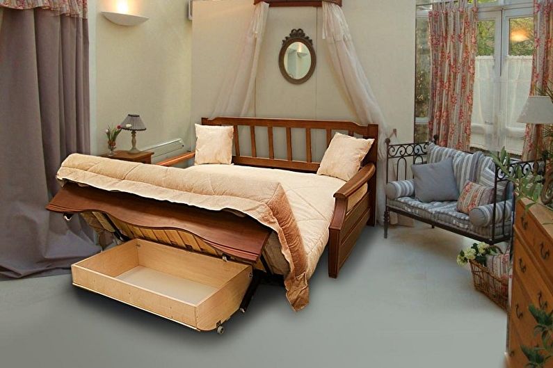 How to choose a sofa accordion - The presence of a box