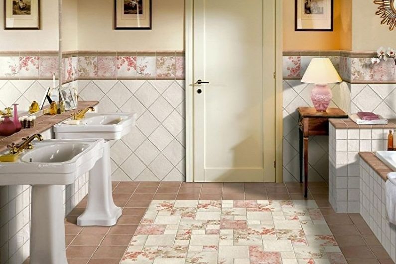 Types of floor tiles for the bathroom - Tile without enamel