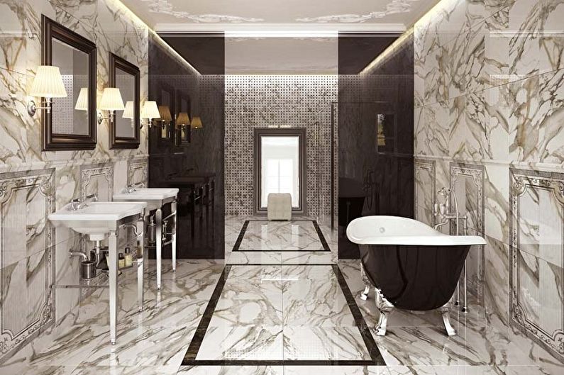 Types of wall tiles for the bathroom