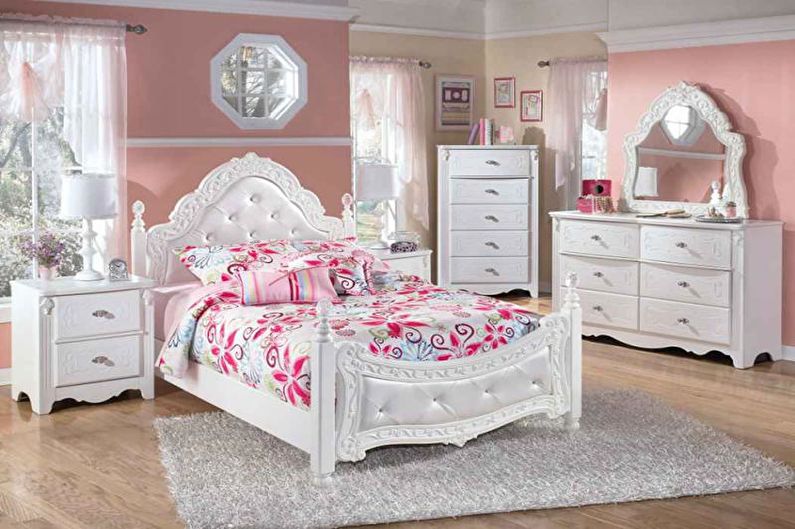 Pink children's room in Provence style - Interior Design