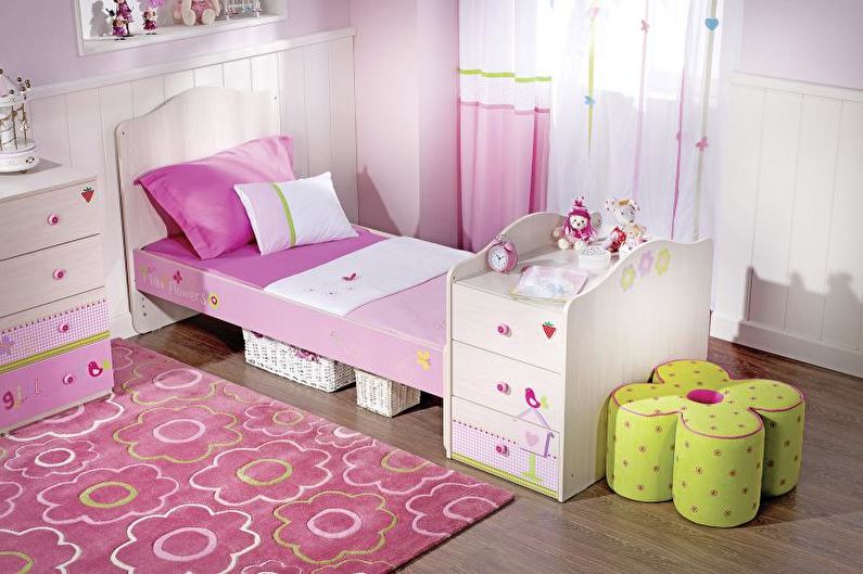 Pink kids room - interior design photo
