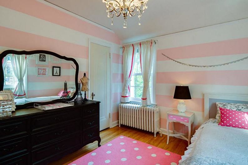 Pink kids room - interior design photo
