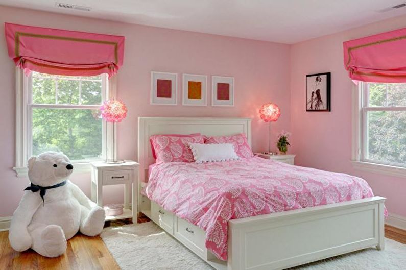 Pink kids room - interior design photo