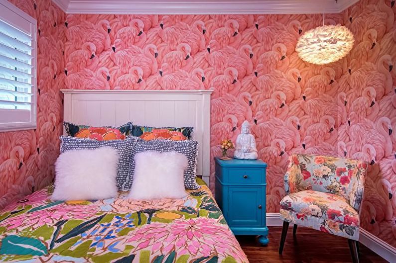 Pink kids room - interior design photo