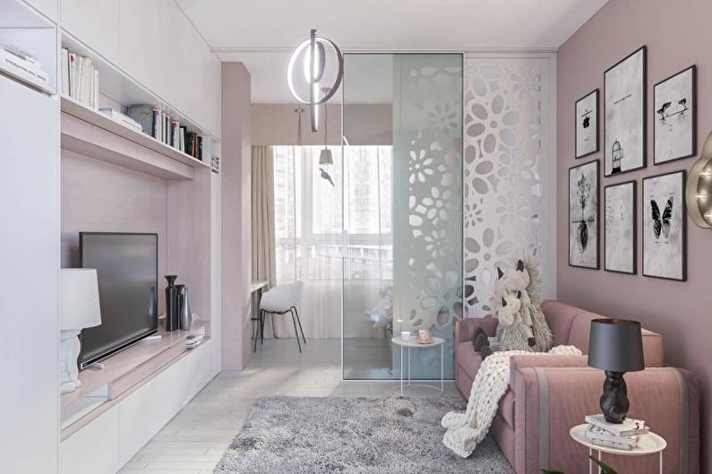 Pink kids room - interior design photo