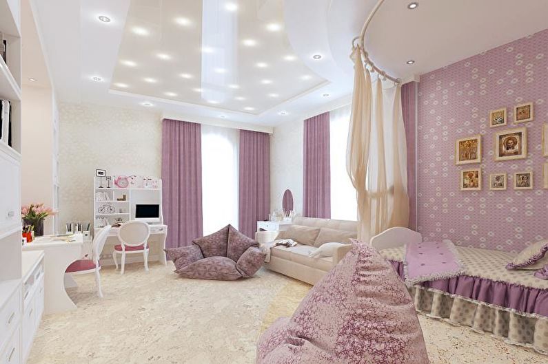 Pink kids room - interior design photo