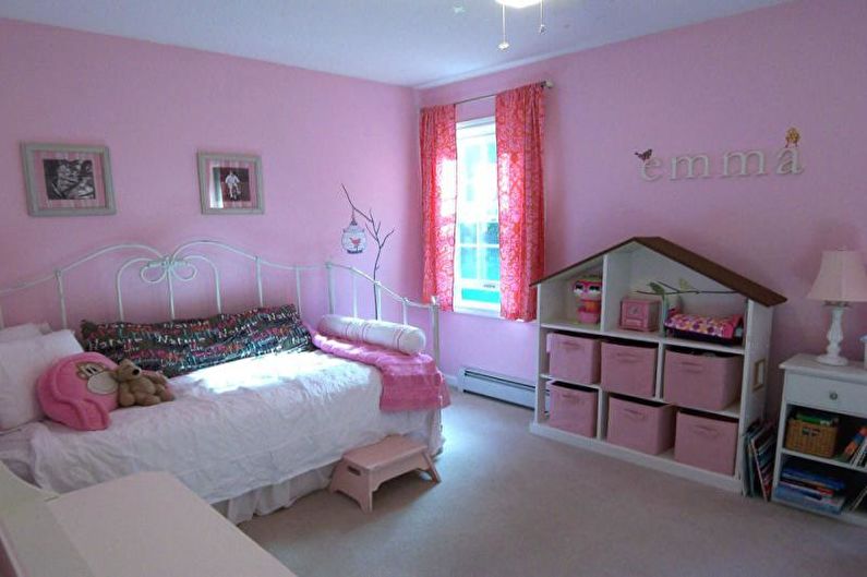 Pink kids room - interior design photo