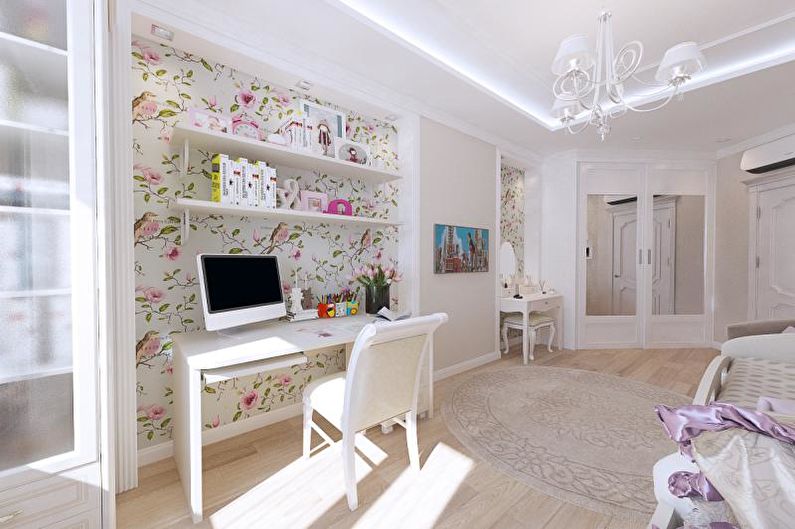 Pink kids room - interior design photo