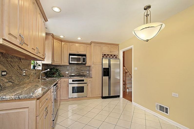 Beige Kitchen Design - Floor Finish