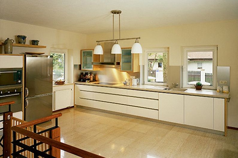 Beige Kitchen Design - Floor Finish