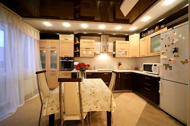 Beige Kitchen Design - Ceiling Finish