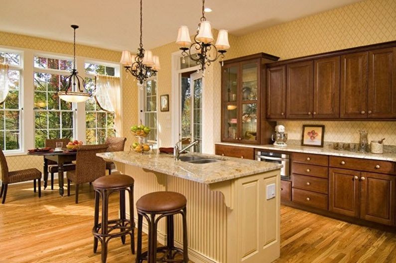 Beige Kitchen Design - Lighting