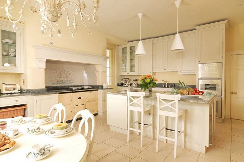 Beige kitchen - interior design photo