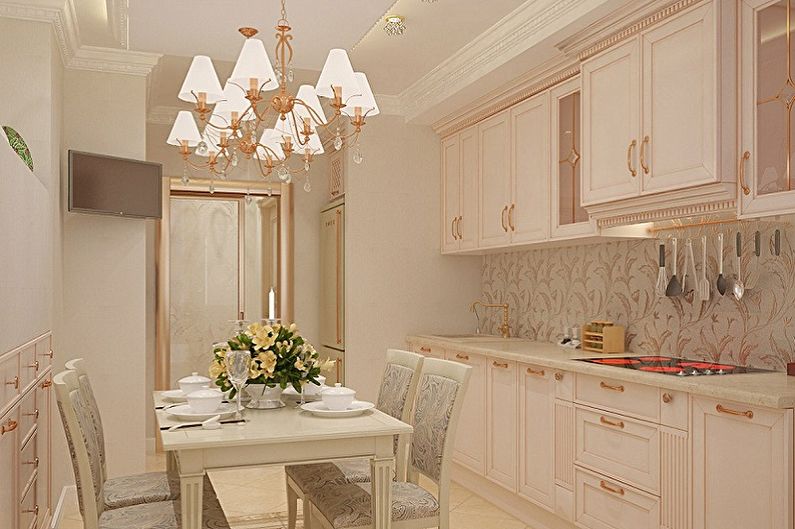 Beige kitchen - interior design photo