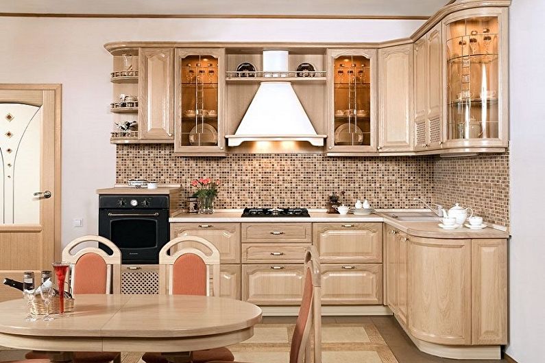 Beige kitchen - interior design photo