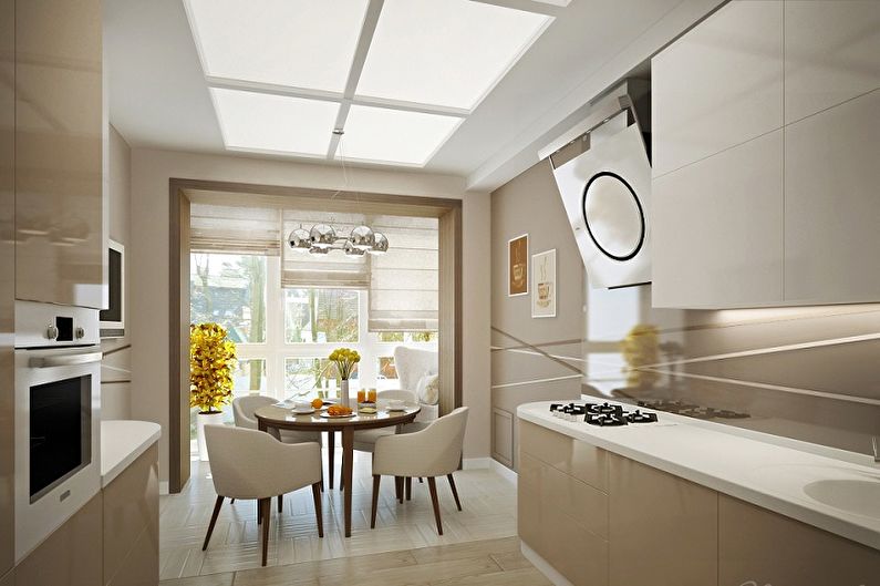 Beige kitchen - interior design photo