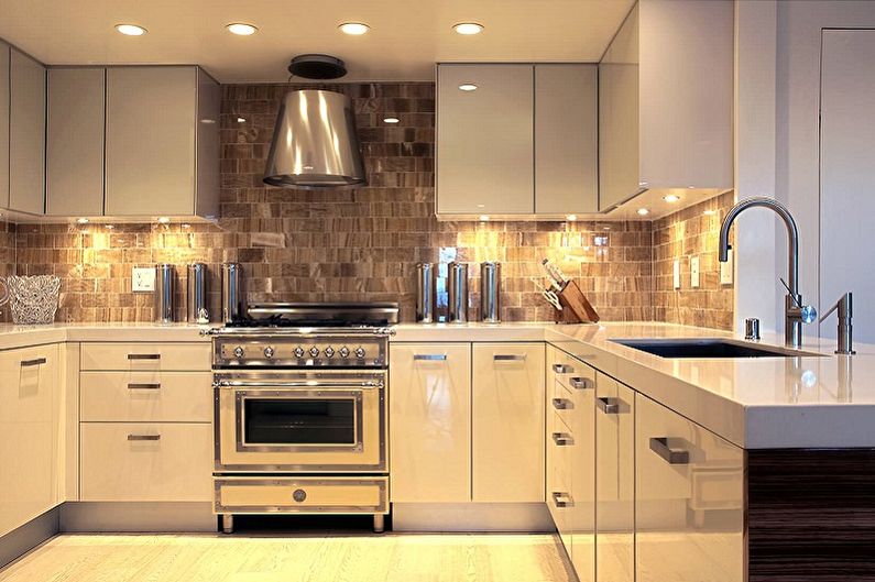Beige kitchen - interior design photo
