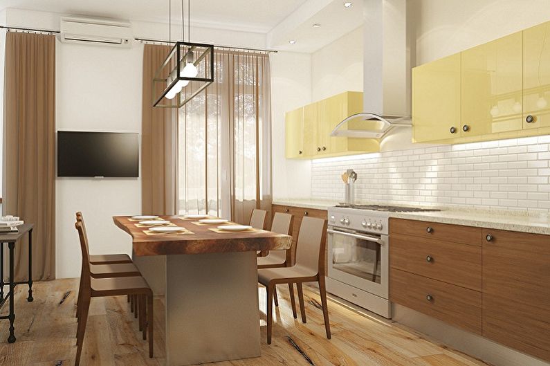 Beige kitchen - interior design photo