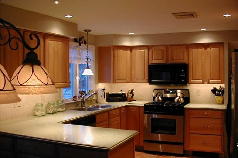 Beige kitchen - interior design photo
