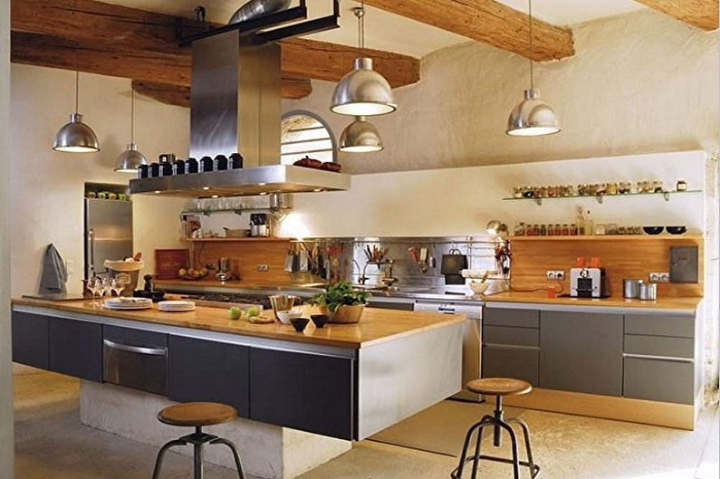 Beige kitchen - interior design photo