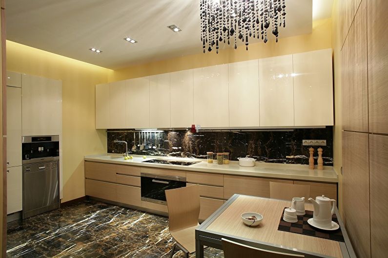 Beige kitchen - interior design photo