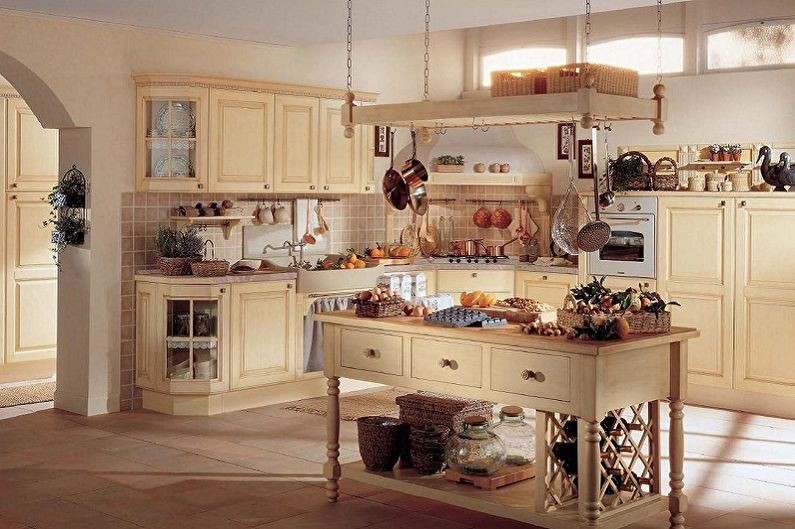 Beige kitchen - interior design photo