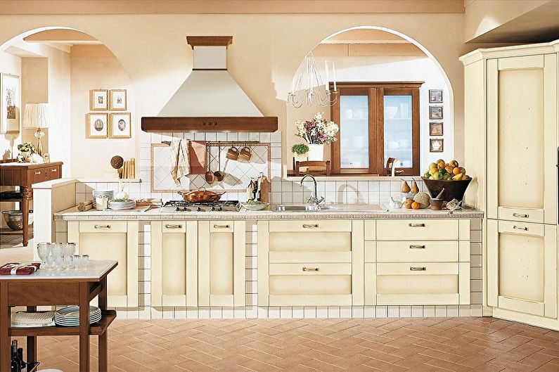 Beige kitchen - interior design photo