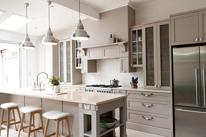 Beige kitchen - interior design photo