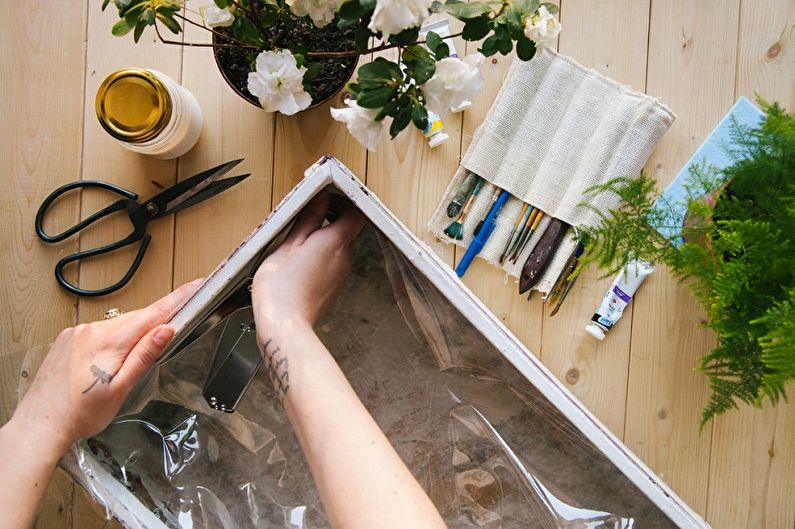 DIY flower pot from a suitcase