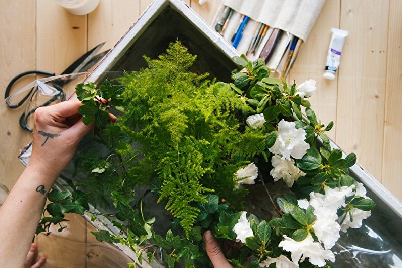 DIY flower pot from a suitcase