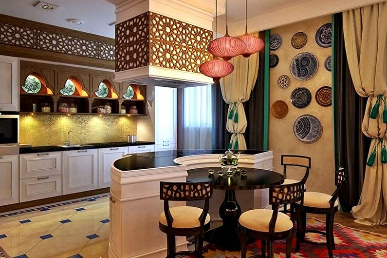 Oriental-style beige kitchen - Interior Design