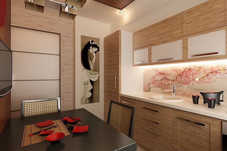 Oriental-style beige kitchen - Interior Design
