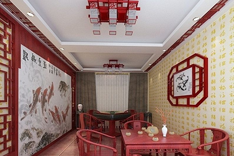 Red cuisine in oriental style - Interior Design