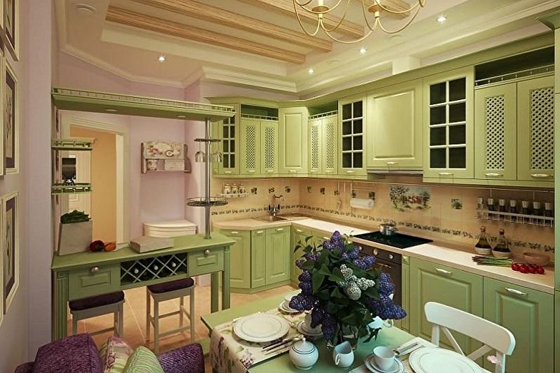 Eastern style olive kitchen - Interior Design