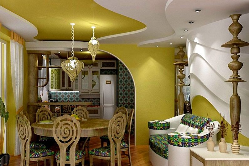 Eastern style olive kitchen - Interior Design