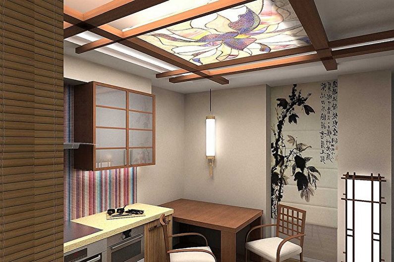 Oriental Style Kitchen Design - Ceiling Finish