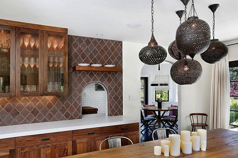 Oriental Style Kitchen Design - Lighting and Decor