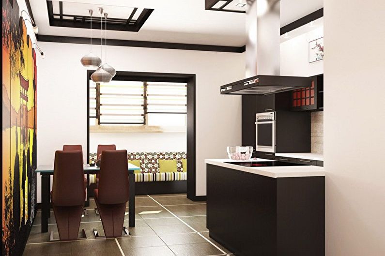 Small kitchen in oriental style - Interior Design