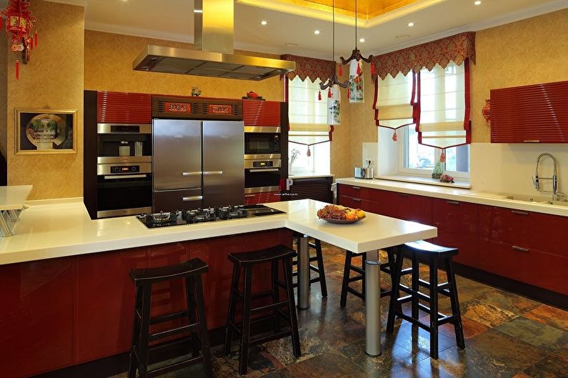 Oriental style kitchen - interior design photo