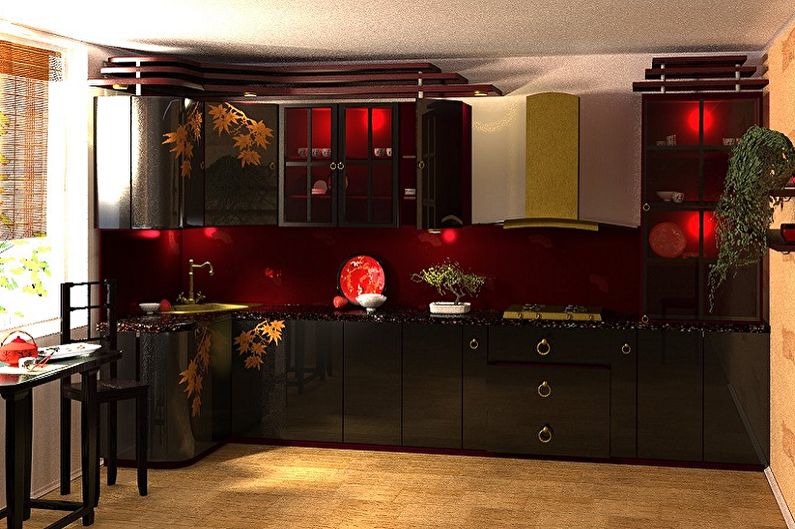 Oriental style kitchen - interior design photo