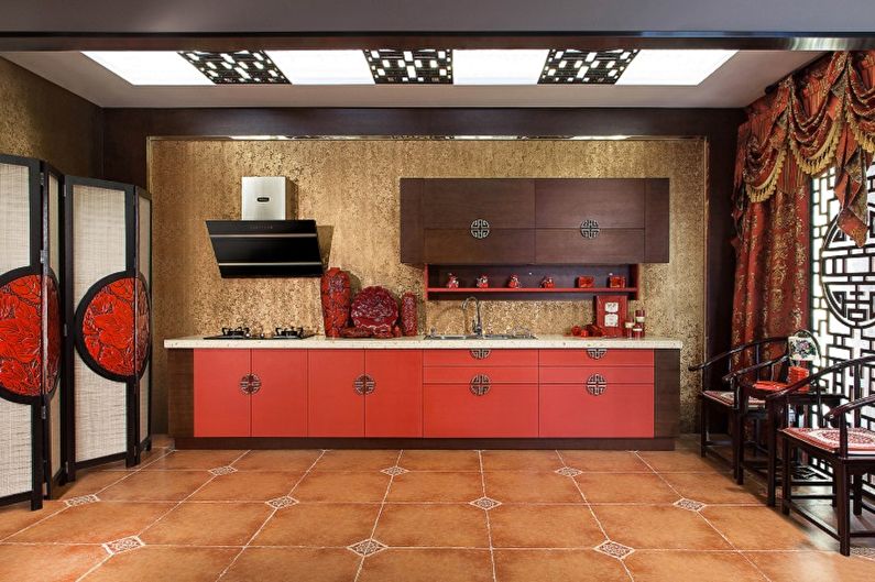 Oriental style kitchen - interior design photo