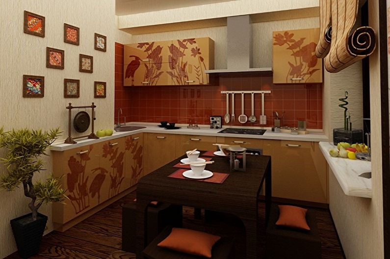 Oriental style kitchen - interior design photo
