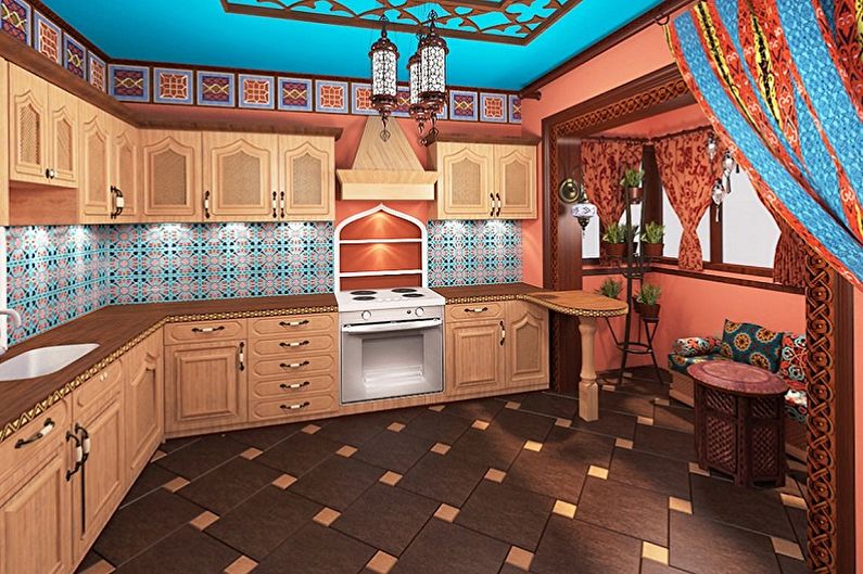 Oriental style kitchen - interior design photo