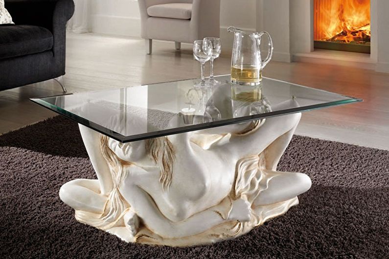 Types of Glass Coffee Tables - Depending on the design