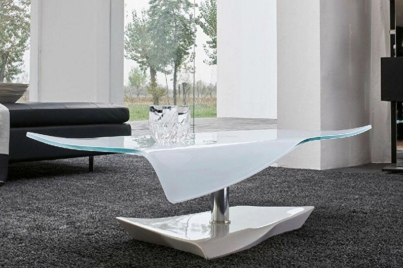 Types of glass coffee tables - Depending on size and shape