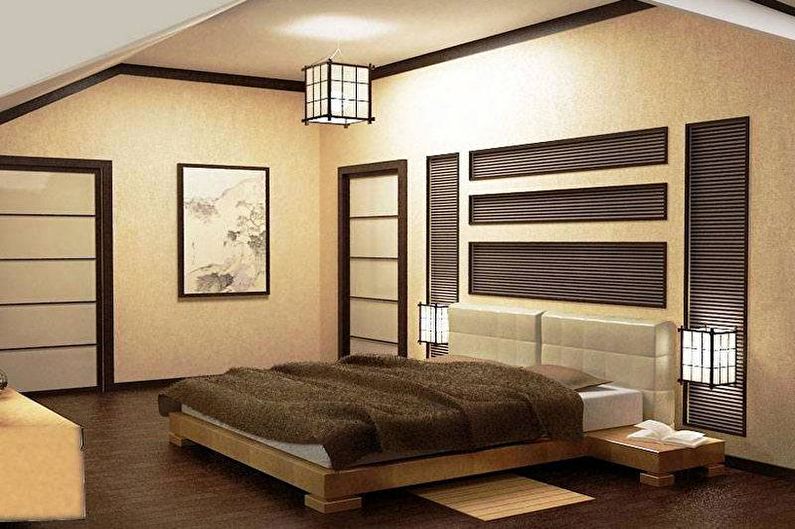 Japanese-Style Beige Bedroom - Interior Design