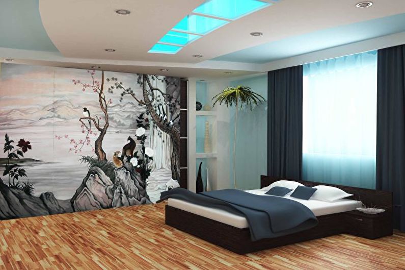 Japanese-Style Bedroom Design - Wall Decoration